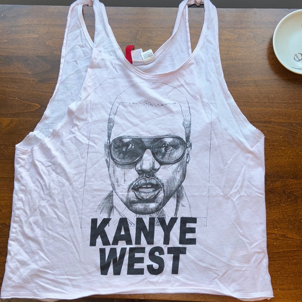 Divided White Graphic Tank Top